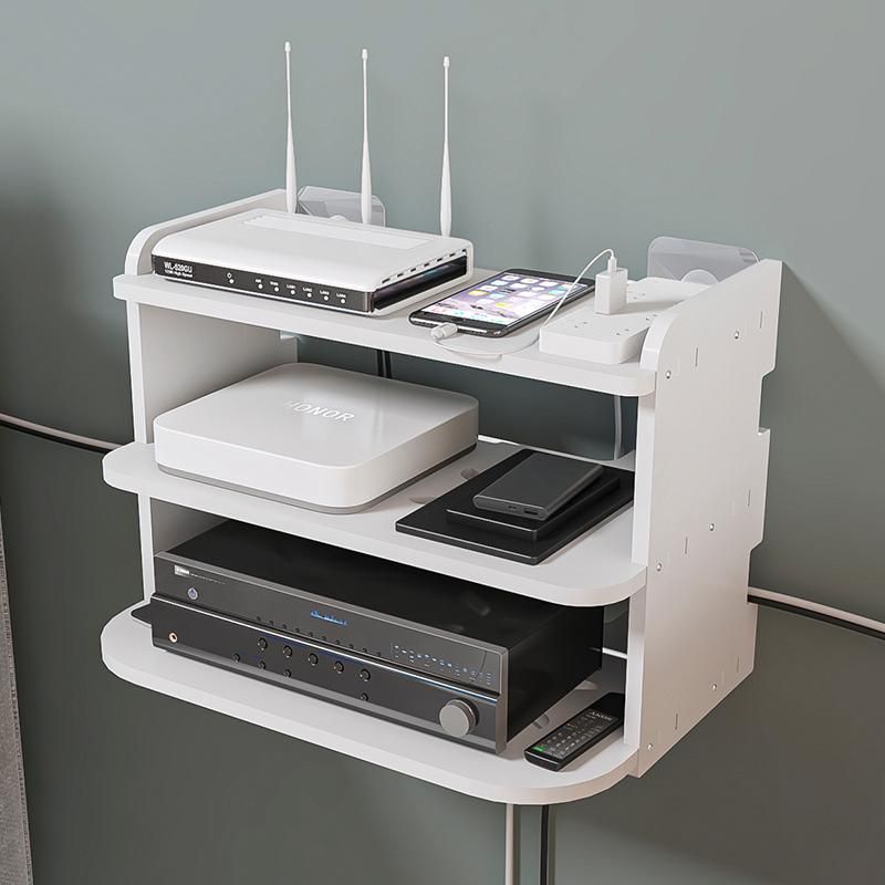 Wall Mount Storage TV Box Router Sh Set-Top Box Bracket Holder Mini PC DVD Player Stand Rack Aluminum 2/3 Layer Space WF