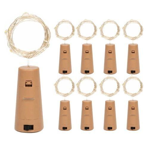 9 Pcs Cork Lamp Battery Led Lantern Christmas Decoration