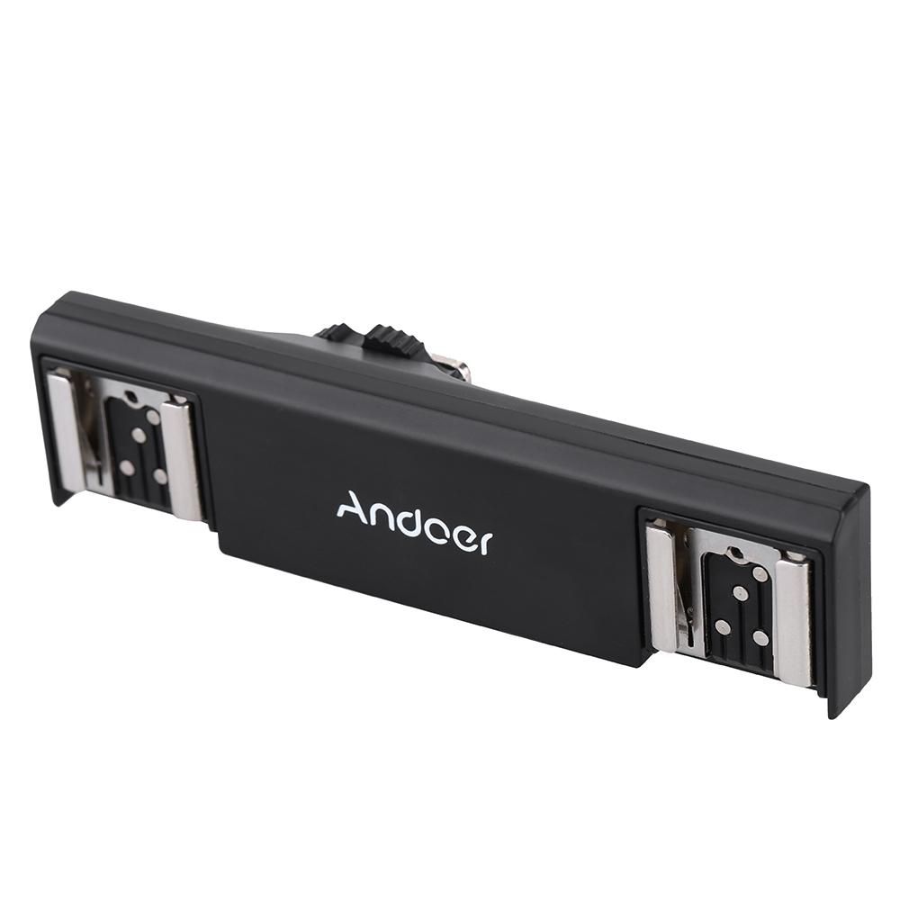 Andoer Dual Hot Shoe Flash Speedlite Bracket Splitter for Nikon D750 D7200 D7100 D7000 D800 D810 D600 DSLR Camera Camcorder
