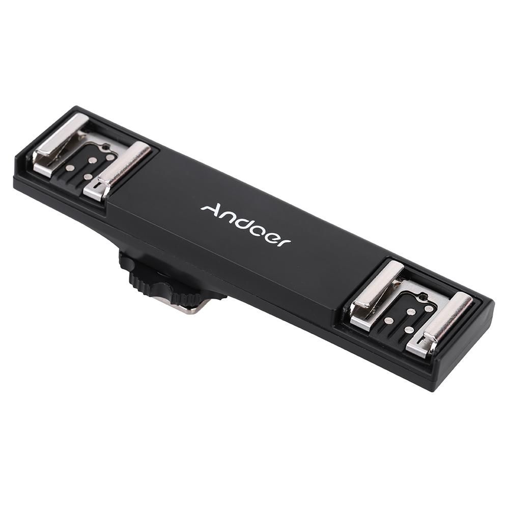 Andoer Dual Hot Shoe Flash Speedlite Bracket Splitter for Nikon D750 D7200 D7100 D7000 D800 D810 D600 DSLR Camera Camcorder