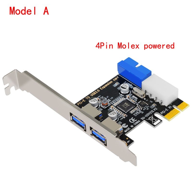 USB 3.0 PCI-E Expansion Card Adapter External 2 Port USB3.0 Hub Internal 19pin Header PCI-E Card