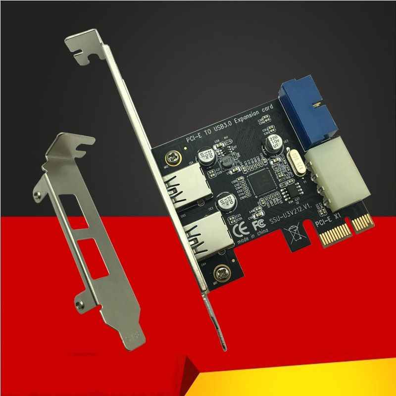 USB 3.0 PCI-E Expansion Card Adapter External 2 Port USB3.0 Hub Internal 19pin Header PCI-E Card
