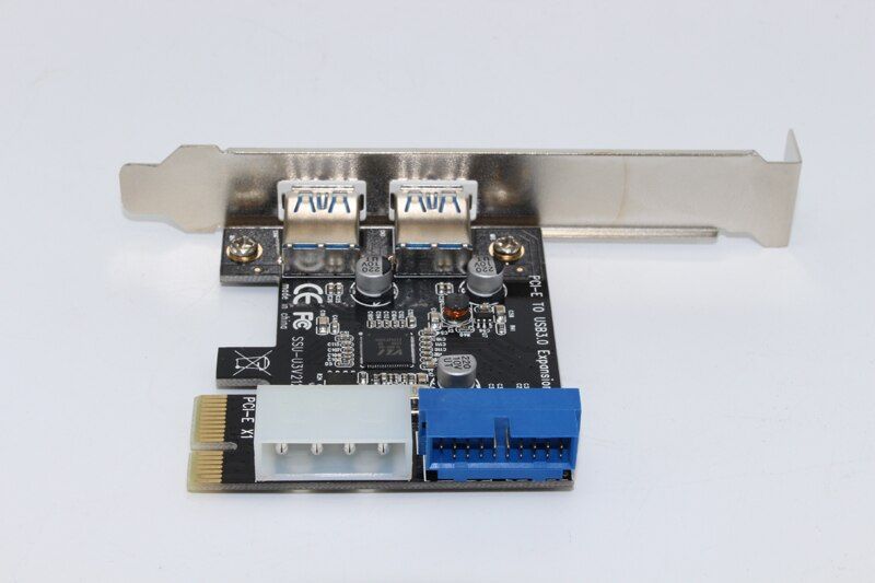 USB 3.0 PCI-E Expansion Card Adapter External 2 Port USB3.0 Hub Internal 19pin Header PCI-E Card