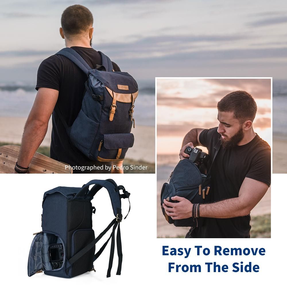 K&F CONCEPT Multi-Functional Camera Backpack Waterproof Camera Bag Large Capacity Camera Case with 15.6 Inch Laptop Compartment Rain Cover for Women Men Photographers
