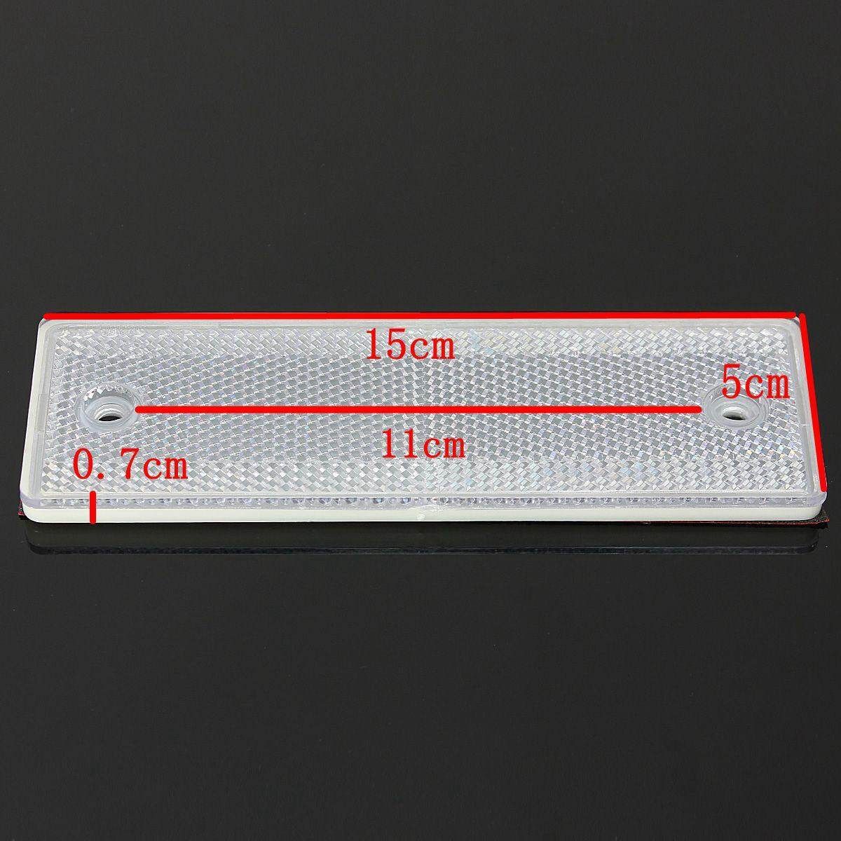 016 New Rectangular Oblong Approved Reflector Trailer Caravan Truck Gaterpost 150x50mm White White