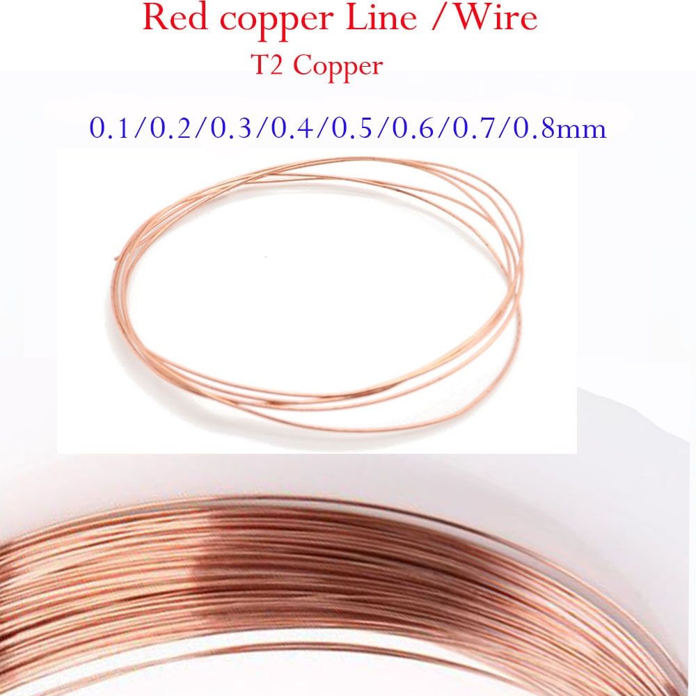 1M Diameter 0.10.20.30.40.50.60.8 Mm Copper Line T2 Copper Wire Red Copper Line Bare Wire