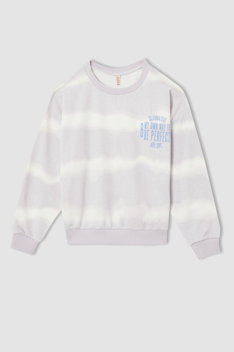 Girl Knitted Regular Fit C Neck Sweat Shirt - Purple