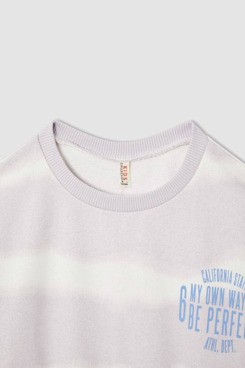 Girl Knitted Regular Fit C Neck Sweat Shirt - Purple
