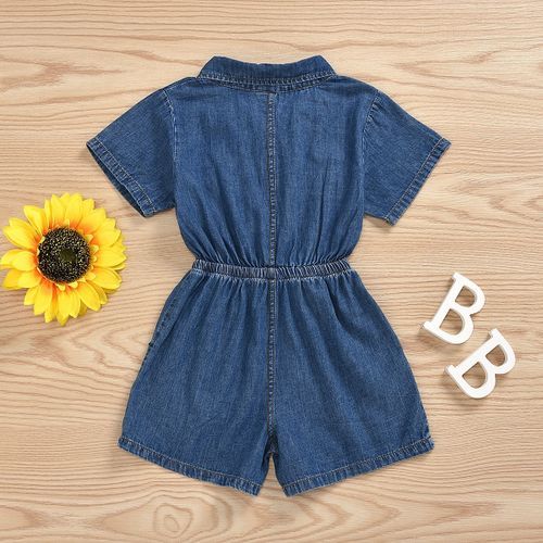 Casual Short-sleeved One-piece Children Denim Shorts Cotton (Color:Blue Size:100)
