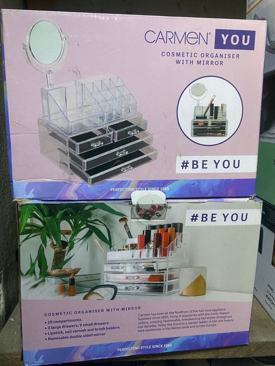 4level Transparent Cosmetic Organizer With Mirror