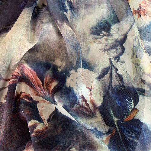 2021 Denim Dress Long Women's Casual Chiffon Patchwork Floral Print Summer New Female Maxi Dresses With Belt Japan Fashion Style