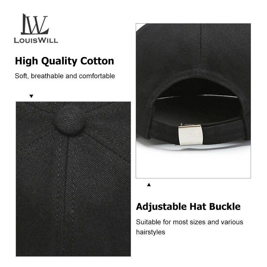 LouisWill Hats Black Beanies Men's Hip Hop Hats Women's Round Solid Color Caps
