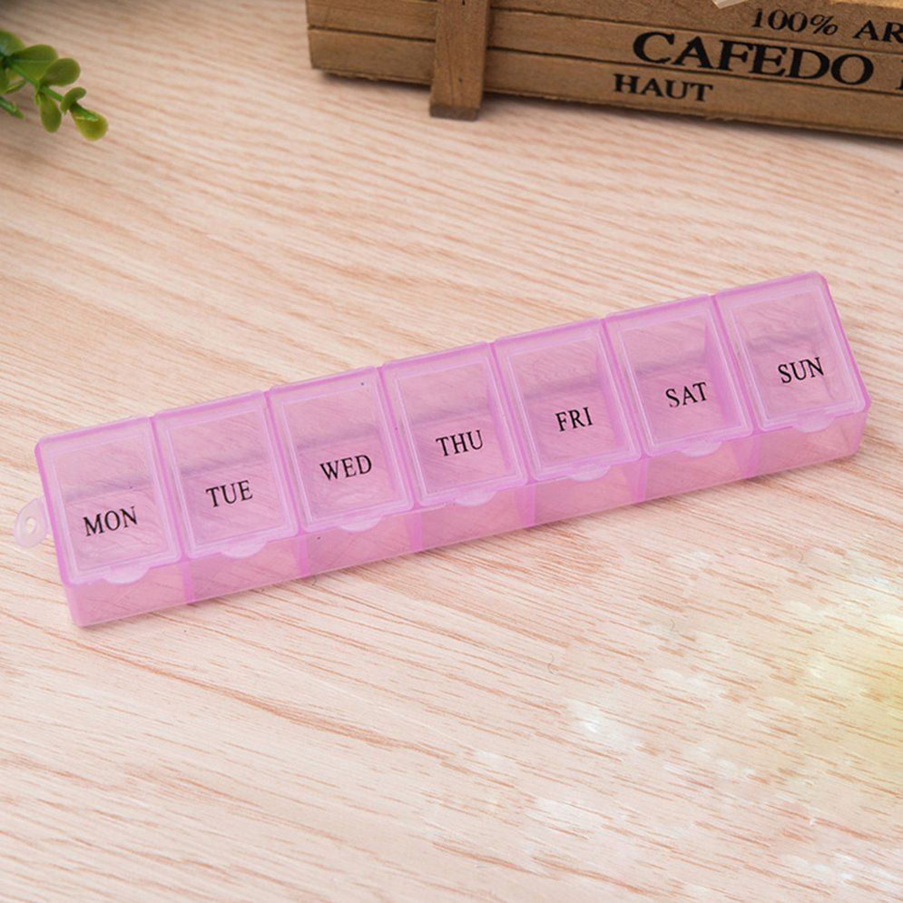 7 Lattice Weekly Medicine Pill Box Outdoor Travel Tablet Container