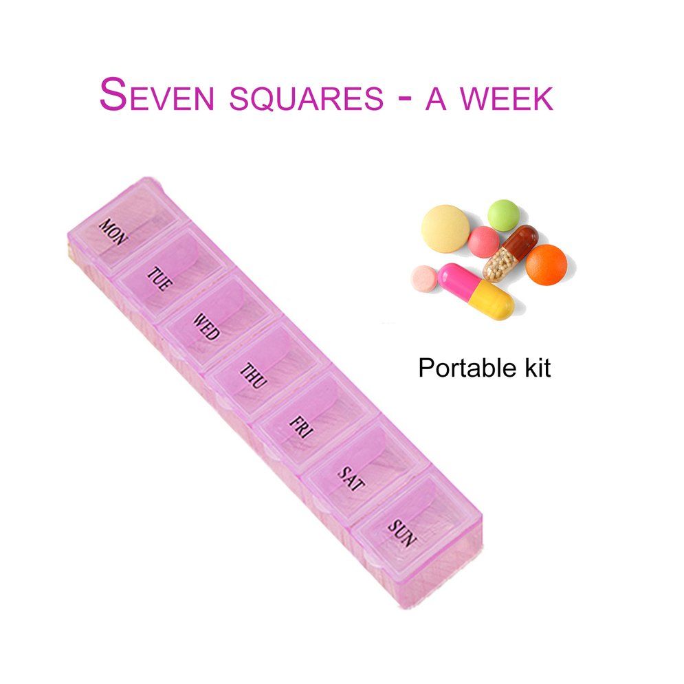 7 Lattice Weekly Medicine Pill Box Outdoor Travel Tablet Container