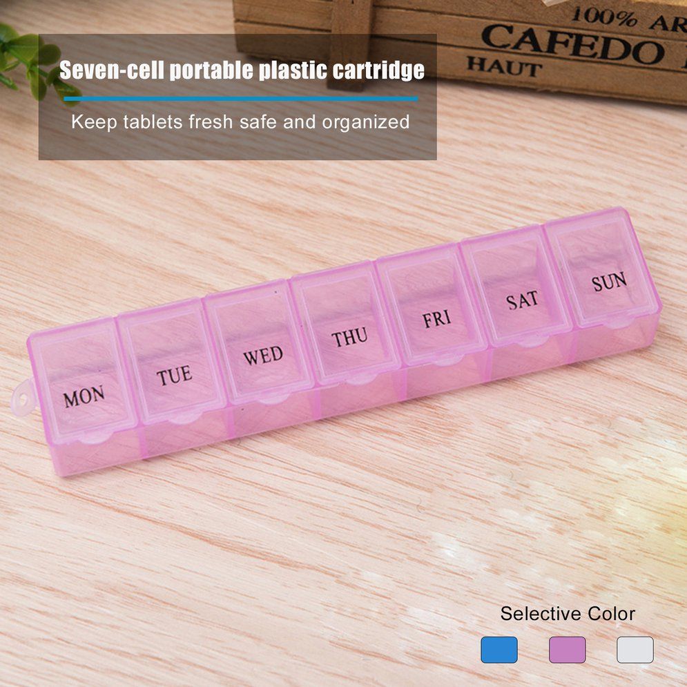 7 Lattice Weekly Medicine Pill Box Outdoor Travel Tablet Container