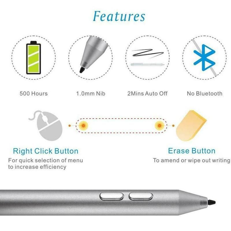 (B)Fashion Aluminium Tablet Stylus Pen For Laptop Microsoft Capacitive Dell Universal Sony HP Screen ASUS X7O6 JIN