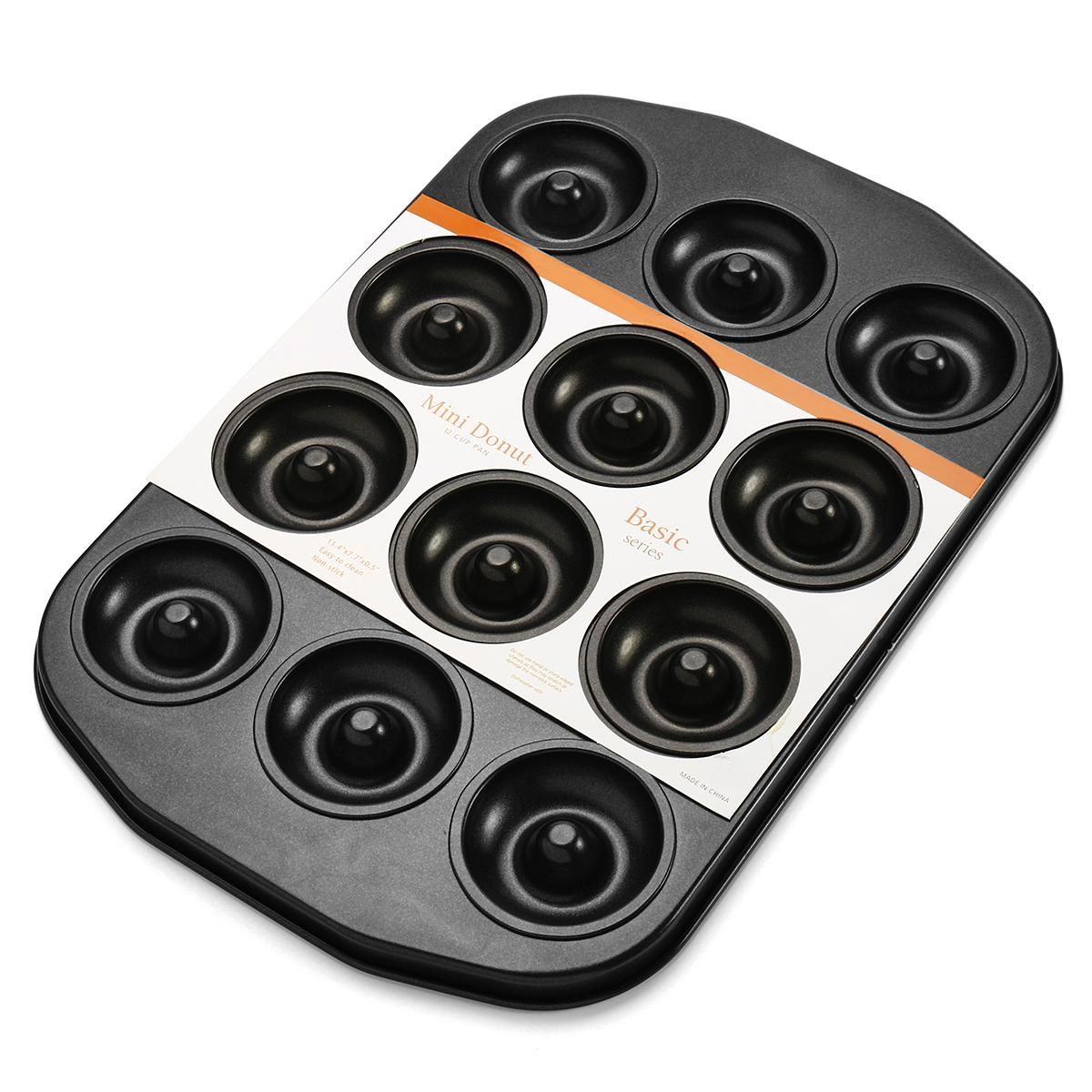 12 Cups Cute Mini Donut Maker Pan Doughnut Cake Mould Dough Tray DIY