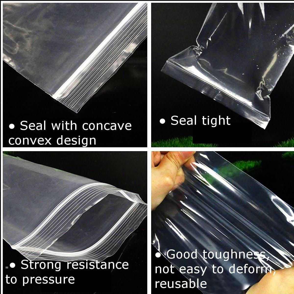 10X Heavy Duty Clear Plastic Bag Grip Self Seal Resealable Ziplock Packing Bags