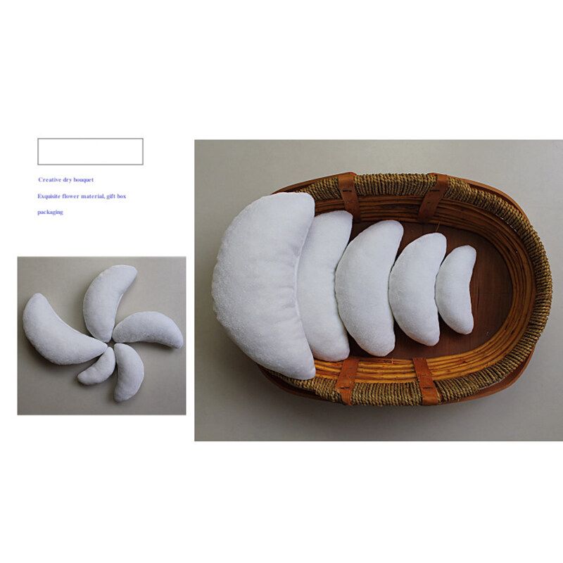 5pcs Newborn Posing Beans Bag Baby Photography Prop Pillow Baby Pillow Newborn Positioner Auxiliary Shape Crescent Pillow White {size 5-piece Set}