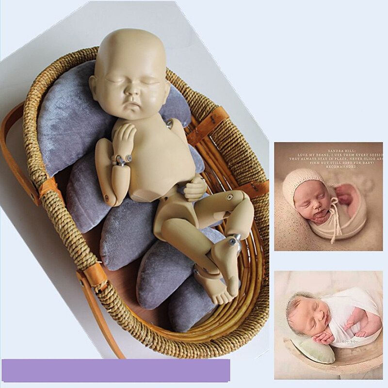 5pcs Newborn Posing Beans Bag Baby Photography Prop Pillow Baby Pillow Newborn Positioner Auxiliary Shape Crescent Pillow White {size 5-piece Set}