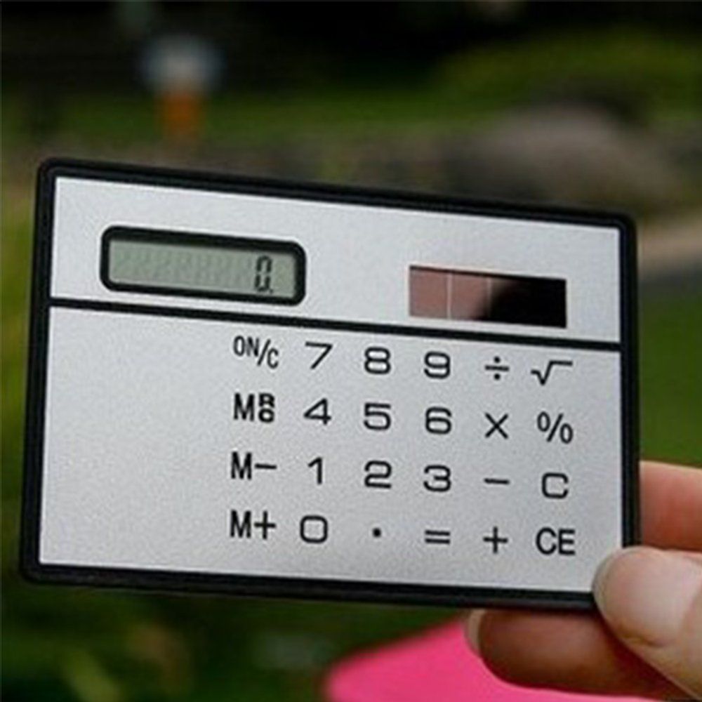 8 Digit Ultra Thin Solar Power Calculator Portable Mini Touch Silver