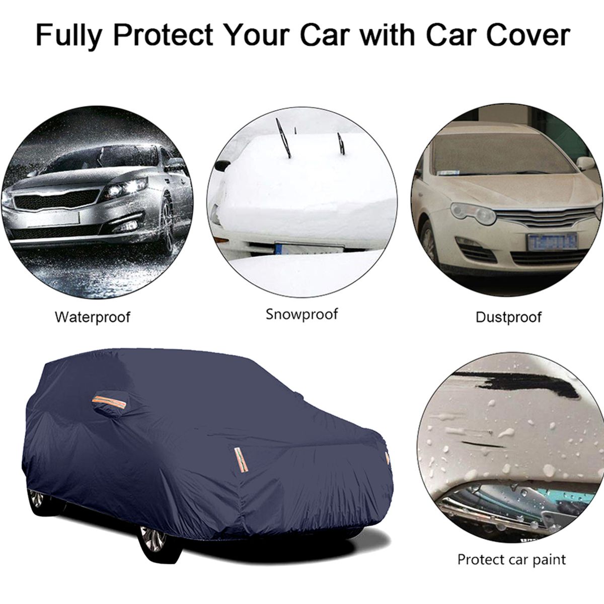 Car Cover Full Sedan Covers With Reflective Strip Sunscreen