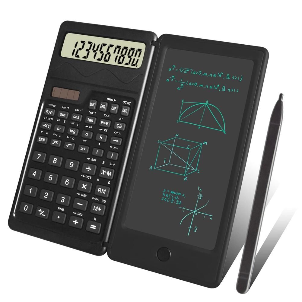 Scientific Calculators 12-Digit LCD Display Desk Calculator with Notepad  Solar and Battery Dual Power