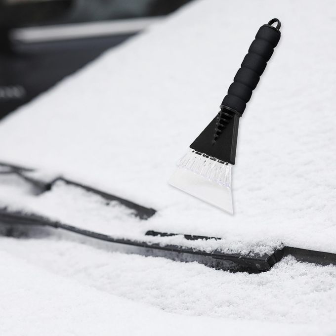 Compact Car Ice Scraper Window Windshield Frost For Van Bus Black