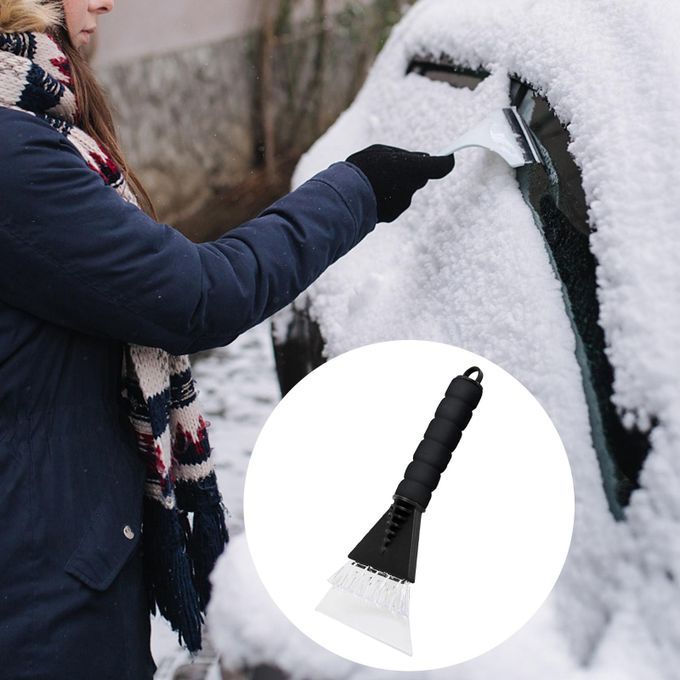 Compact Car Ice Scraper Window Windshield Frost For Van Bus Black