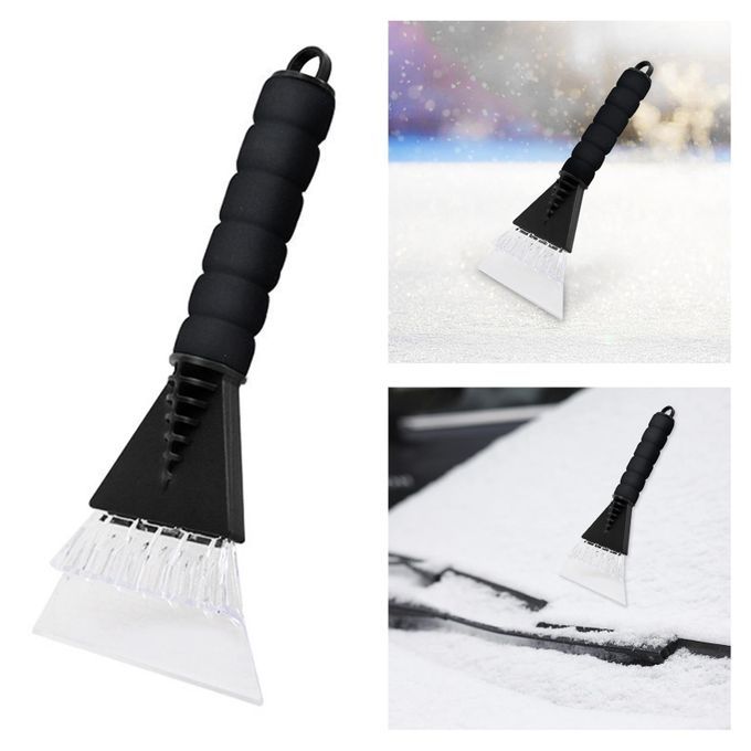Compact Car Ice Scraper Window Windshield Frost For Van Bus Black