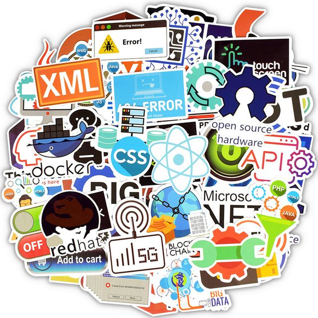 100pcs Internet Programming Language Stickers Java Html To