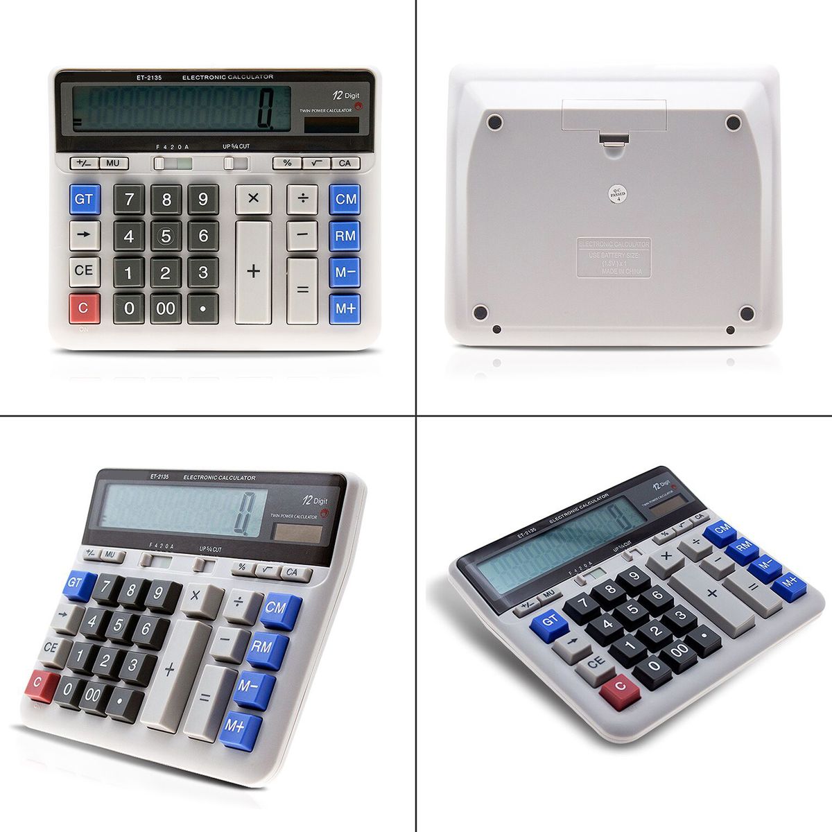 Large Computer Electronic Calculator Counter Solar &