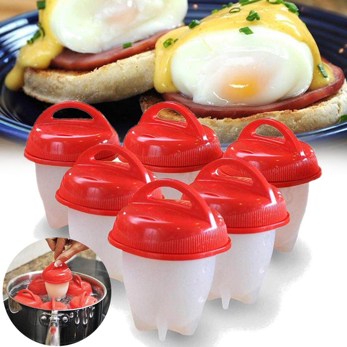 Silicon Egg Cook Mold Hard Boiled Eggs Without Shell For Egg Kichen Tools 6pcs