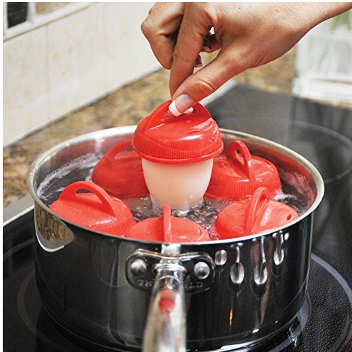 Silicon Egg Cook Mold Hard Boiled Eggs Without Shell For Egg Kichen Tools 6pcs