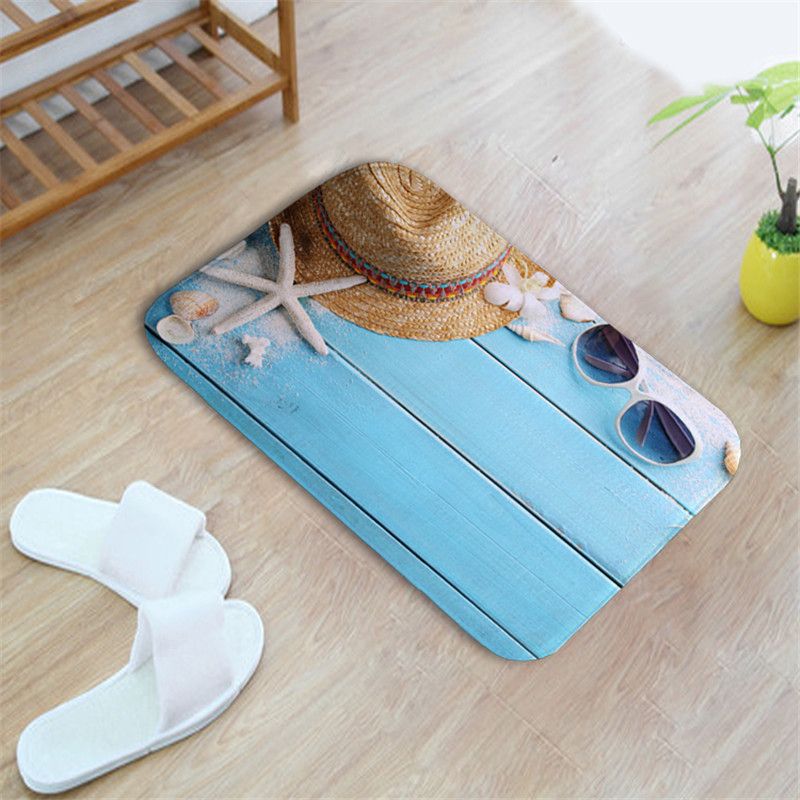 Sea Pattern 3d Printed Mat Kitchen Bathroom Rug Ha