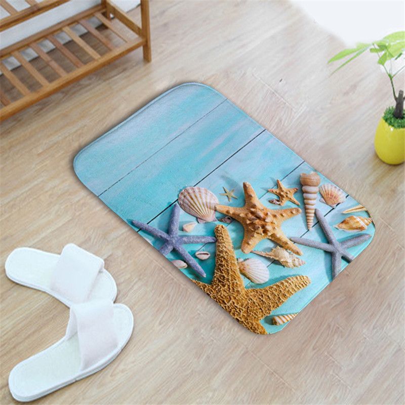 Sea Pattern 3d Printed Mat Kitchen Bathroom Rug Ha