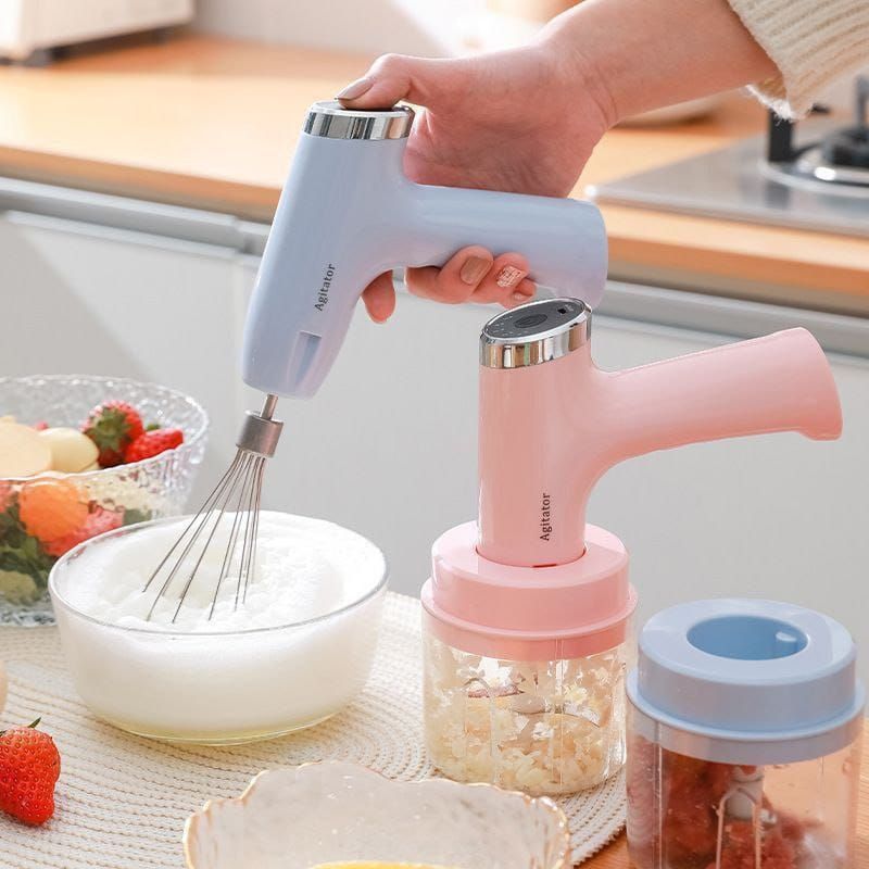 3-in-1 Electric Milk Bubbler+egg Beater+meat Grinder