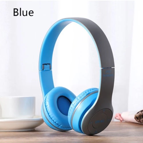 Fm Bluetooth Headset 5.0 Foldable Deep Bass Stereo - Blue