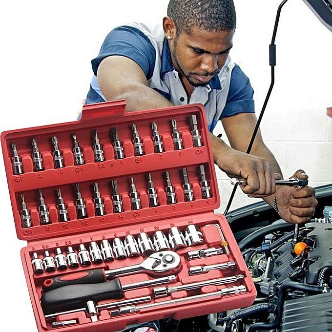 46 Piece Sleeve Set Tool Sleeve Ratchet Screwdriver Combination Socket Wrench Set Auto Repair Tools