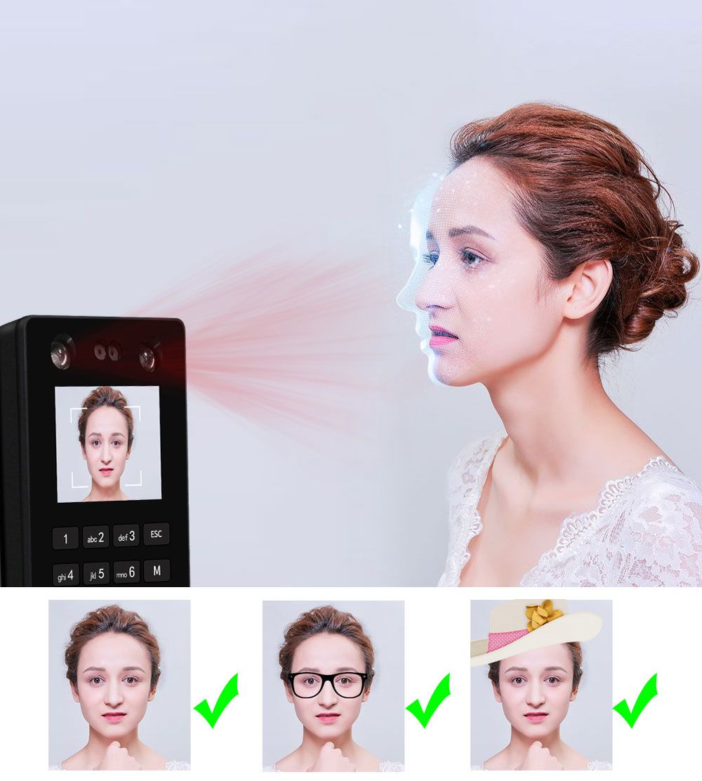 Biometric Facial Access Control Keypad System Fingerprint Time Attendance Machine