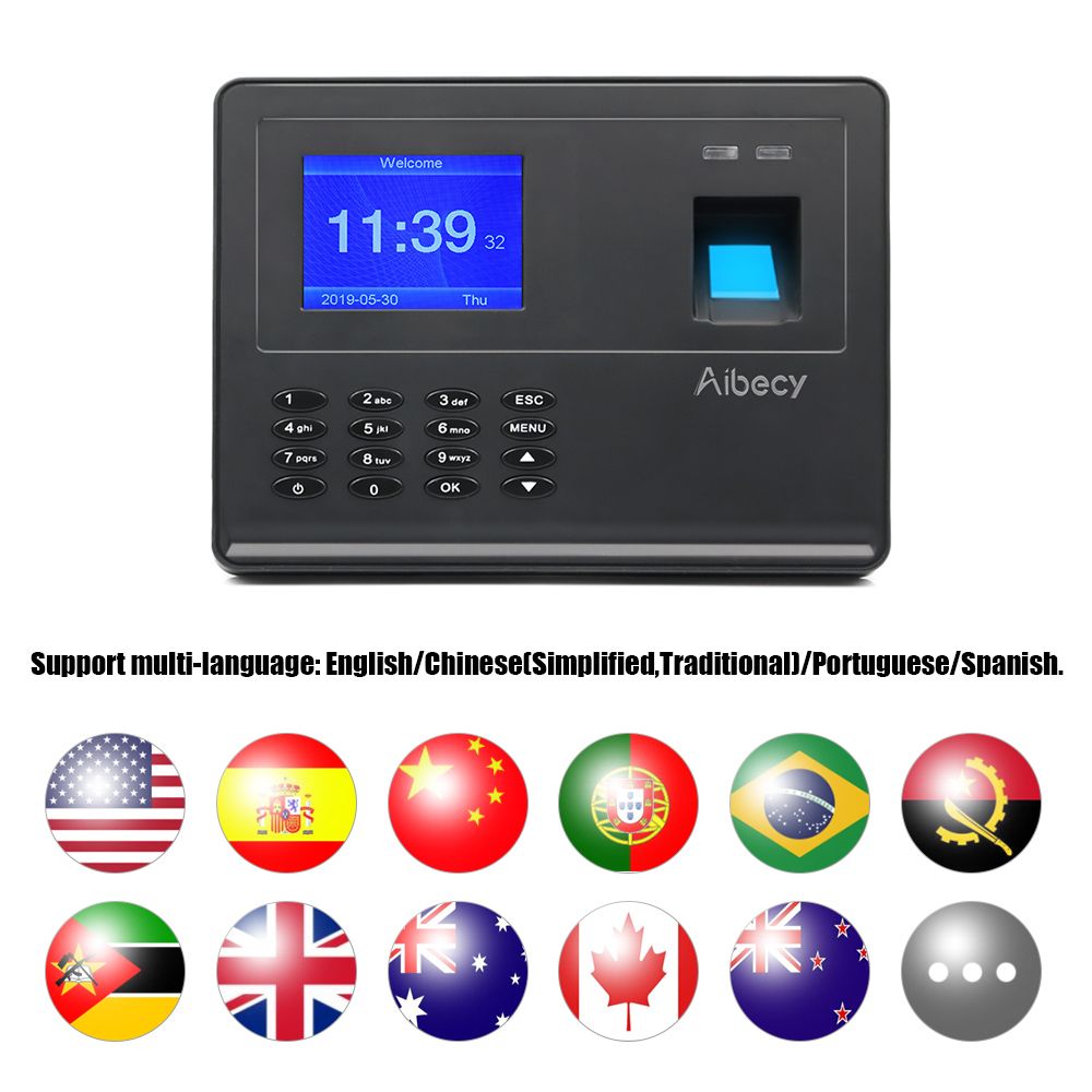 Aibecy Biometric Fingerprint Password Time Attendace
