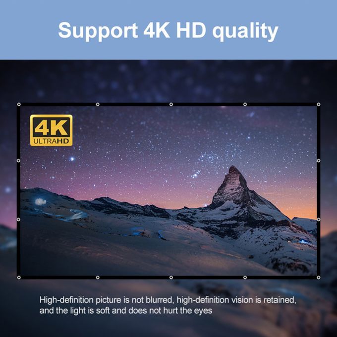 60 Inch Projector Screen 16:9 HD 4K Foldable Portable