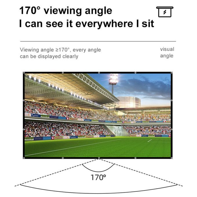 60 Inch Projector Screen 16:9 HD 4K Foldable Portable