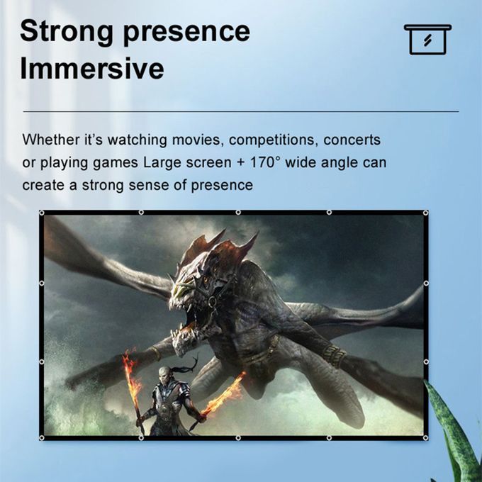60 Inch Projector Screen 16:9 HD 4K Foldable Portable
