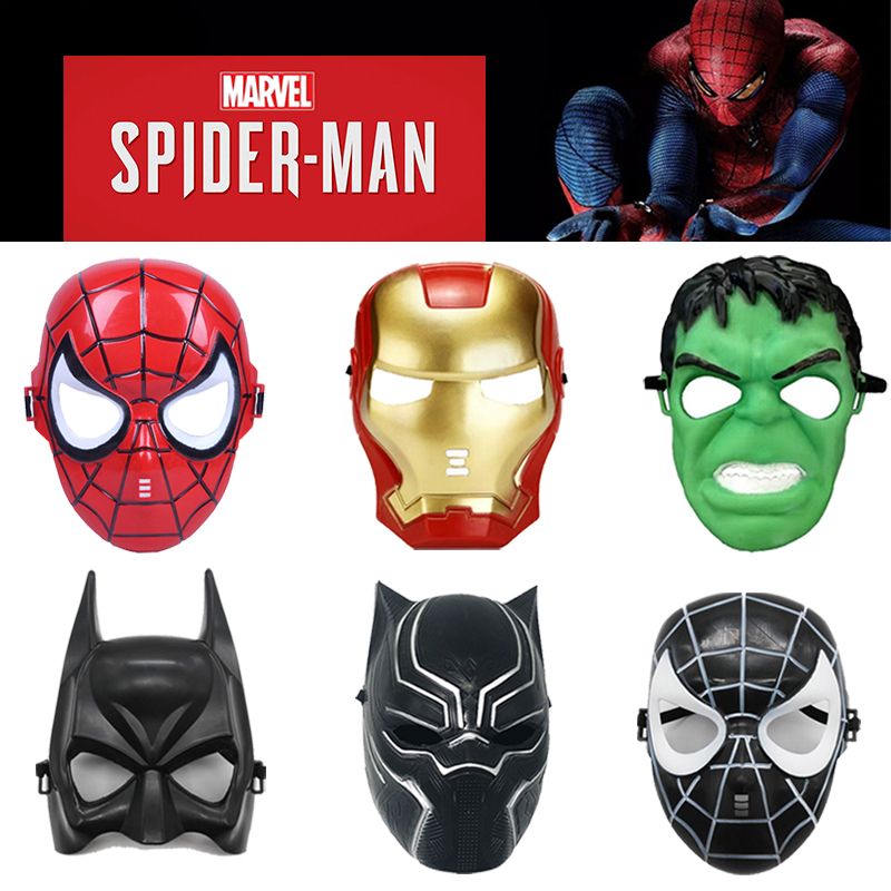 Spider Man Movie Figure Mask Anime Cartoon Action Figures Spider Man Ironman Cosplay Theme Party Mask Children Birthda Gift Toys(No.#1)