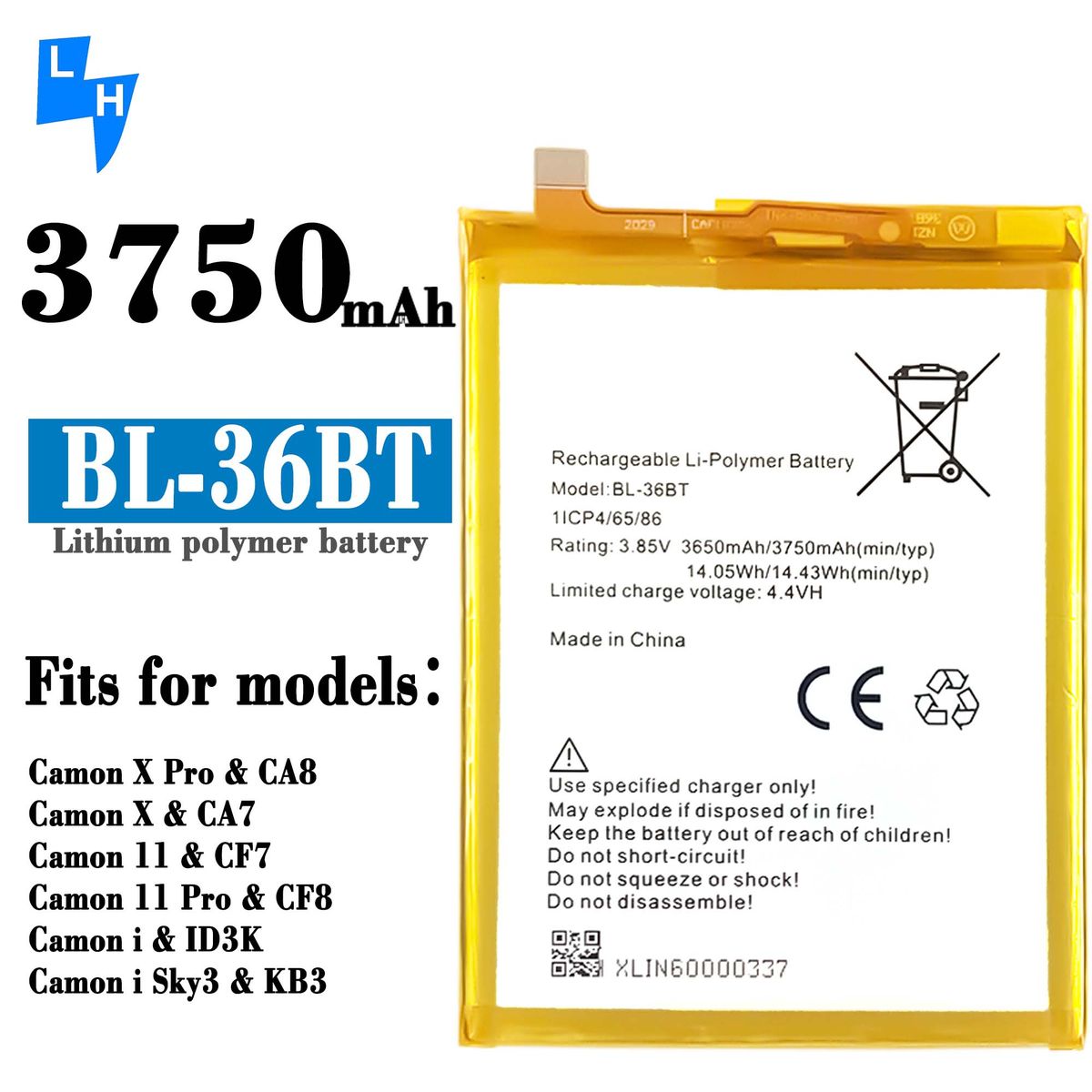 Replacement Battery For Camon 11