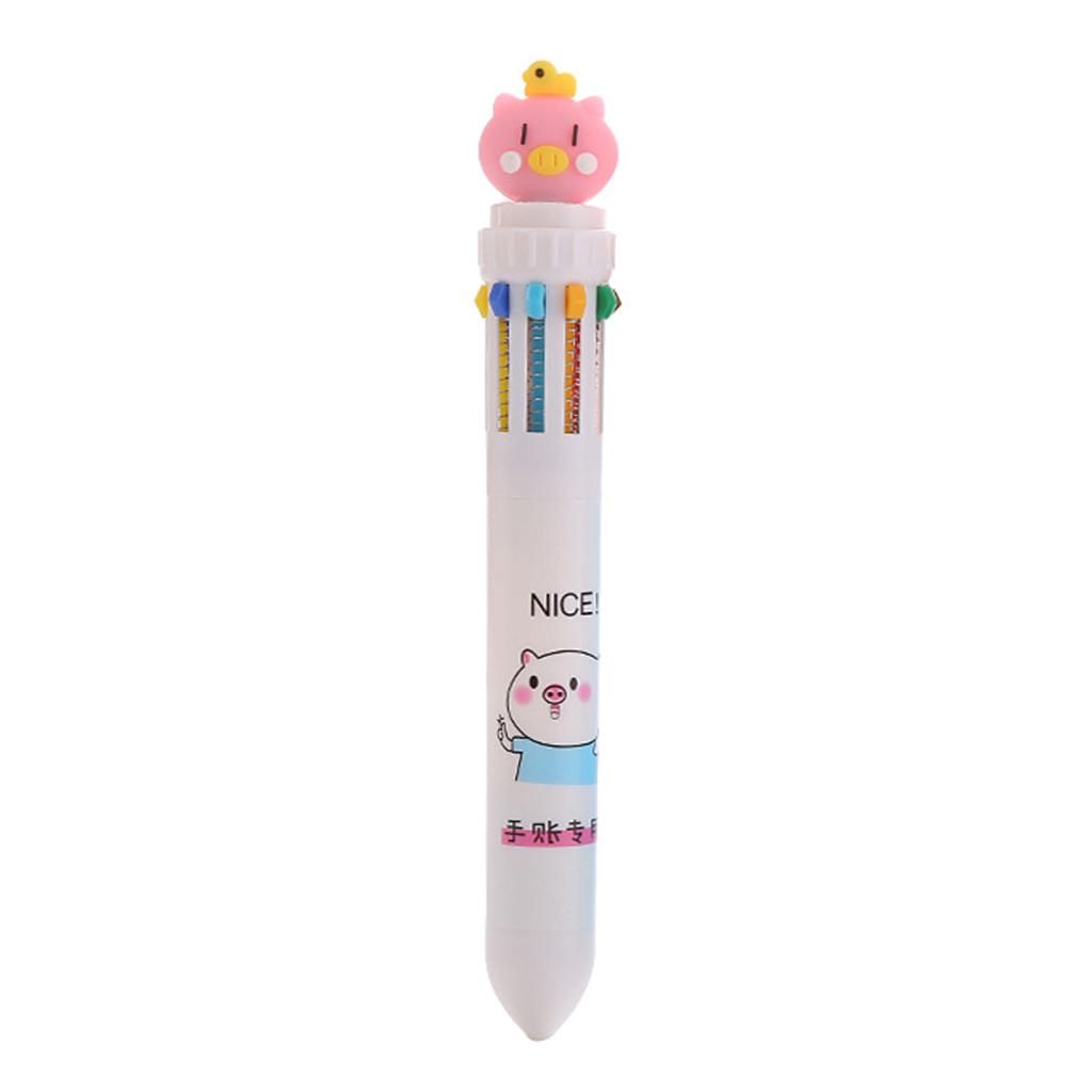 Attractive Ballpoint Pen 10 In 1 Colors  Ink Refill  Point White