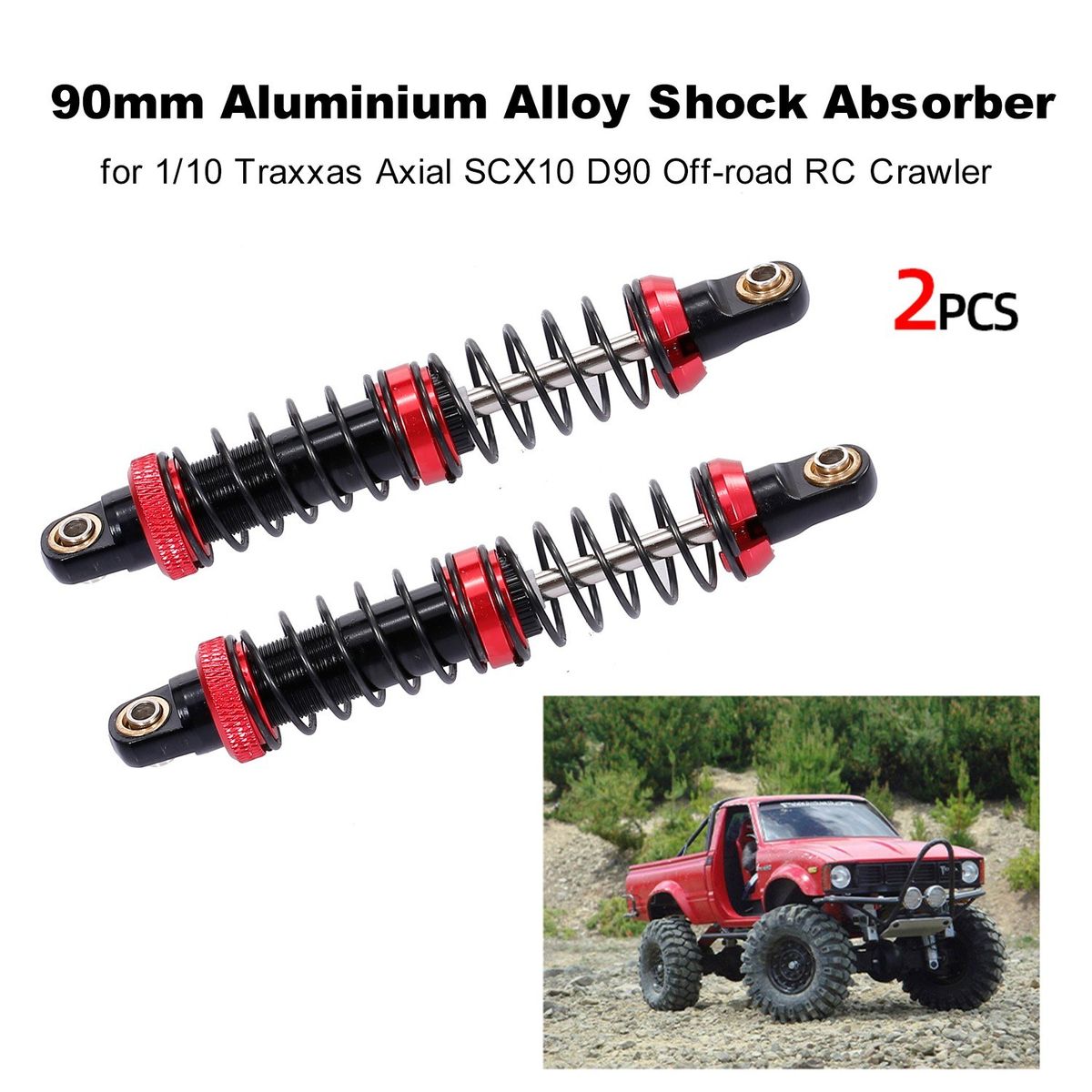 ​2PCS 90mm Aluminium Alloy Car Damper Shock Absorber CNC