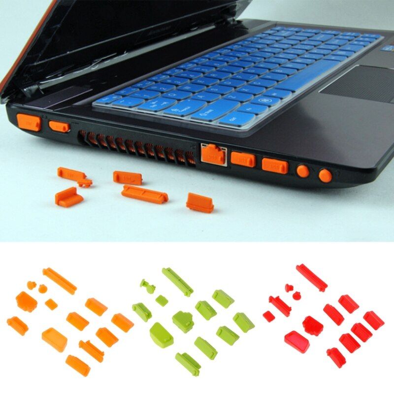 13pcs Set Colorful Silicone Laptop Anti Dust Plug Cover