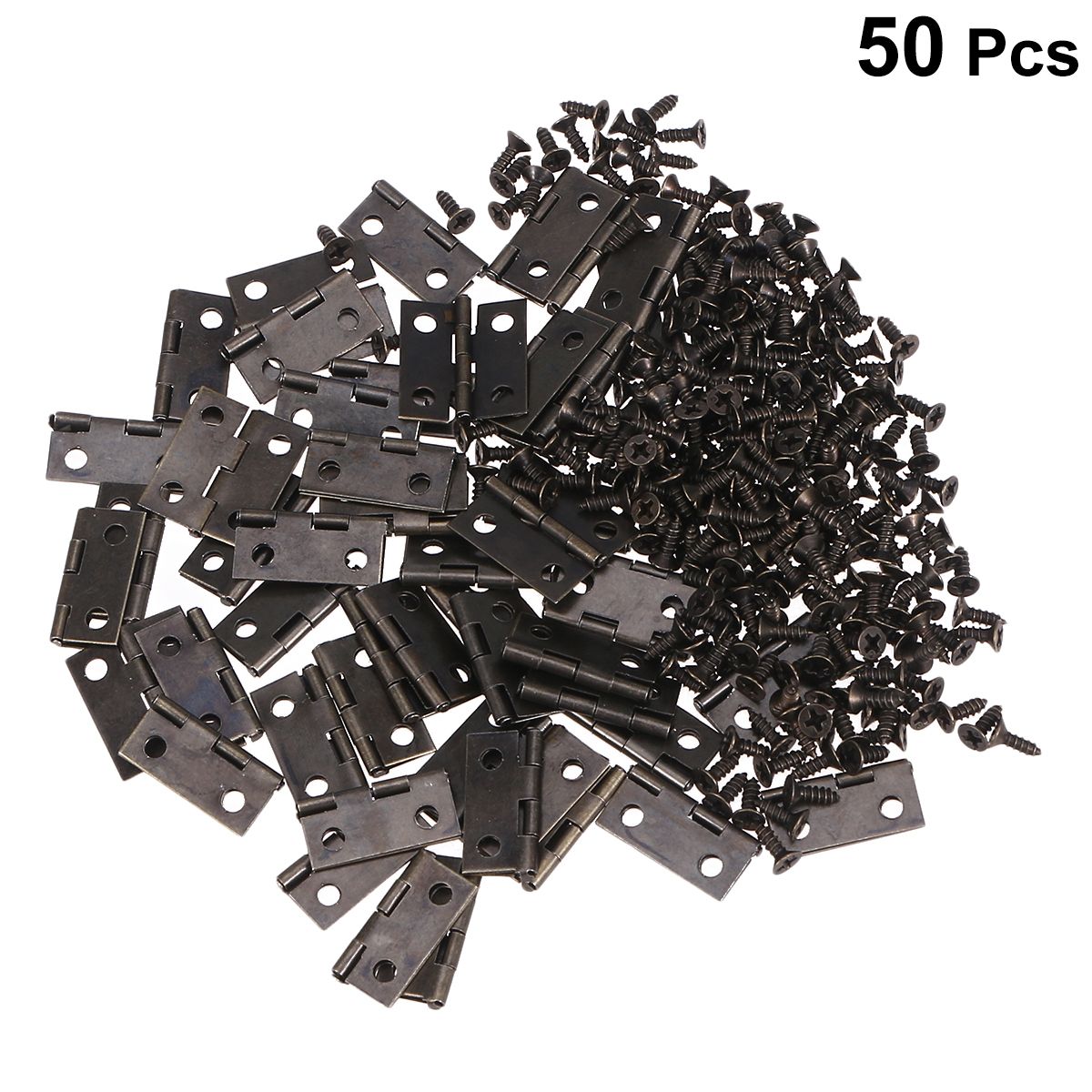 50pcs Metal Hinge With Screws Small Self Closing Hinges Automatic Hinges Spring Hinge Cabinet Door Hinge For Wooden Box Hardware